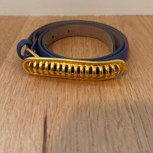 Worth Ocean Blue Leather Belt